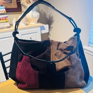 Sondra Roberts Multicolor Suede Shoulder Bag